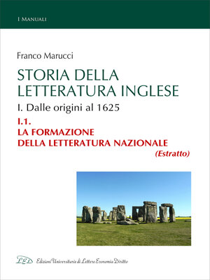 cover image of Storia della Letteratura Inglese. I.1. La formazione della letteratura nazionale
